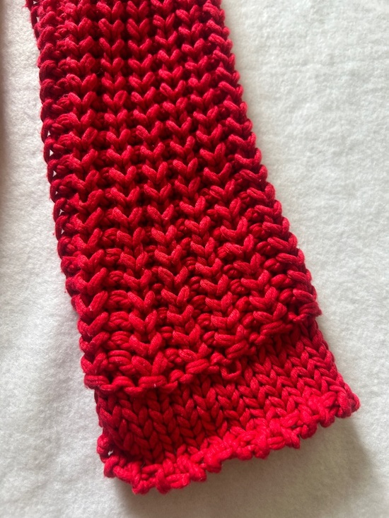 Crochet-Style Red Button Cardigan Sweater - Picture 6 of 9